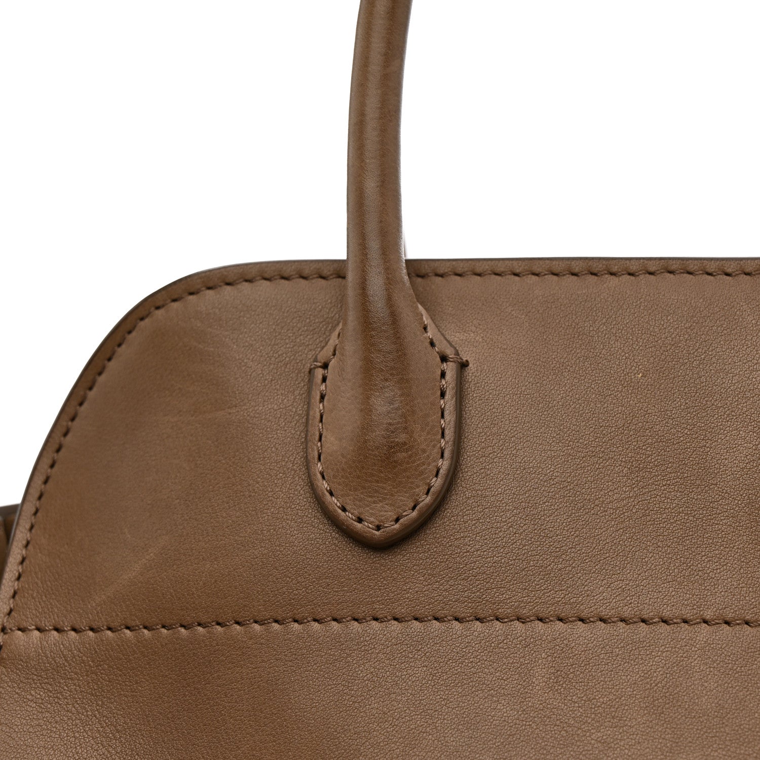 Polished Saddle Calfskin Soft Margaux 10 Bag Mouse Grey