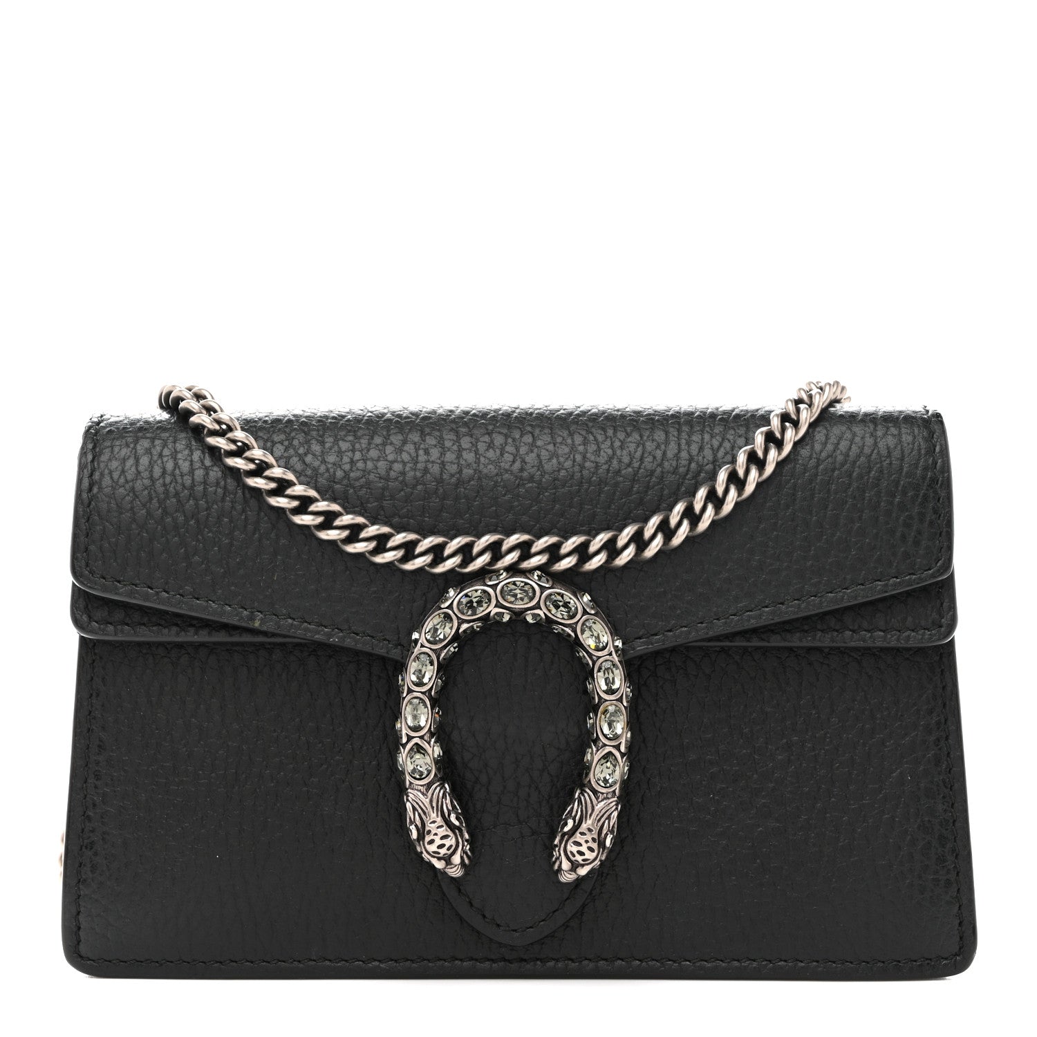 Dollar Calfskin Crystal Super Mini Dionysus Shoulder Bag Black