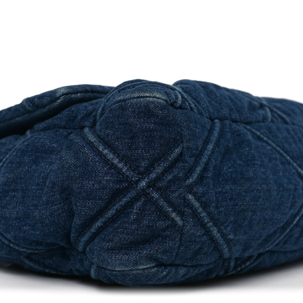 Denim Quilted Large Chanel 19 Flap Blue