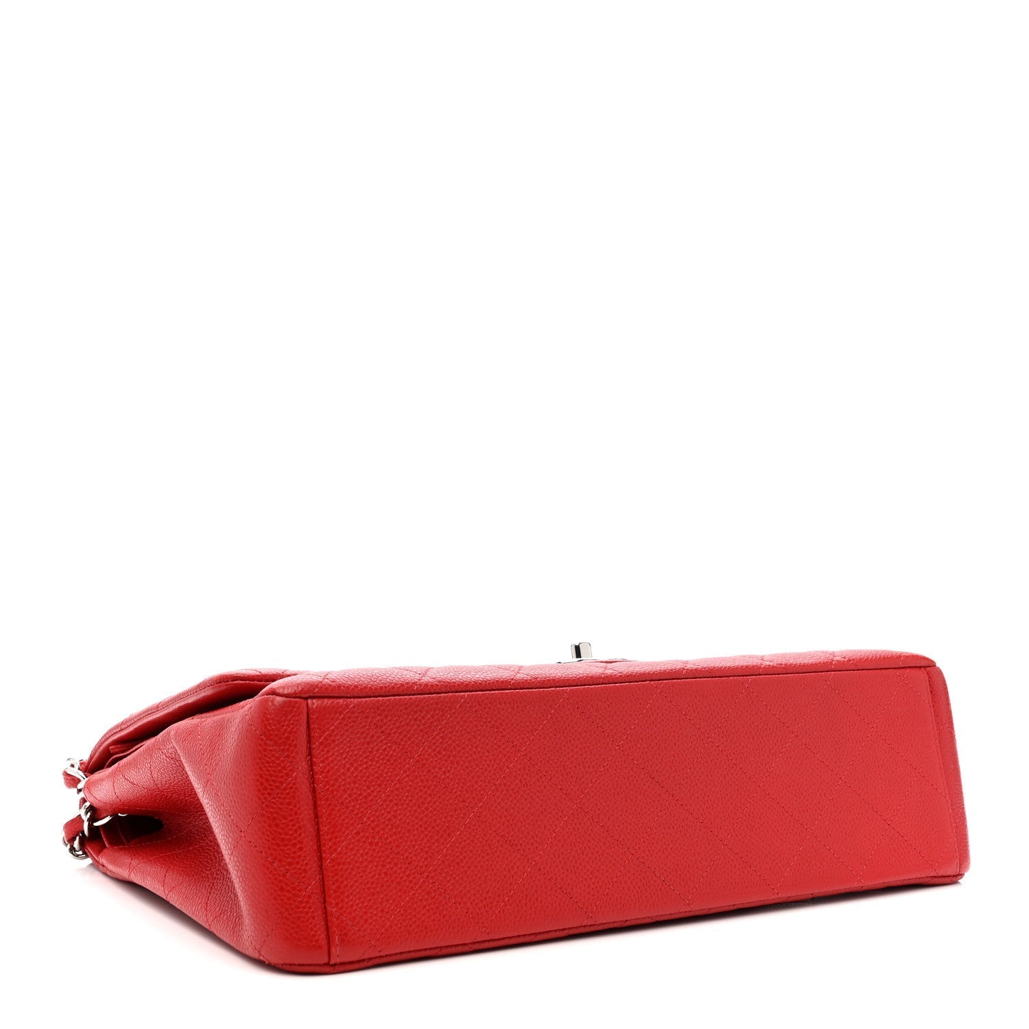 Caviar Quilted Maxi Double Flap Red