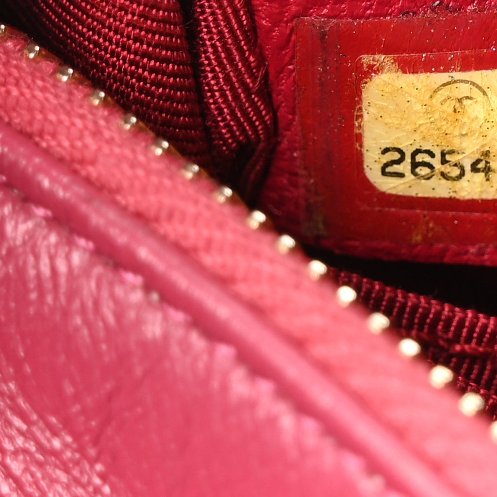 Aged Calfskin Quilted Small Gabrielle Hobo Fuchsia