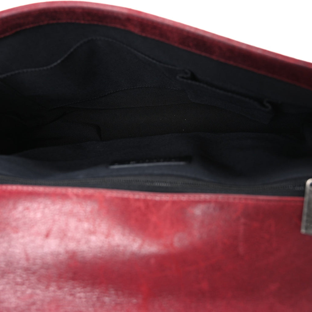 Nubuck Chesterfield Quilted Large Celtic Boy Flap Red