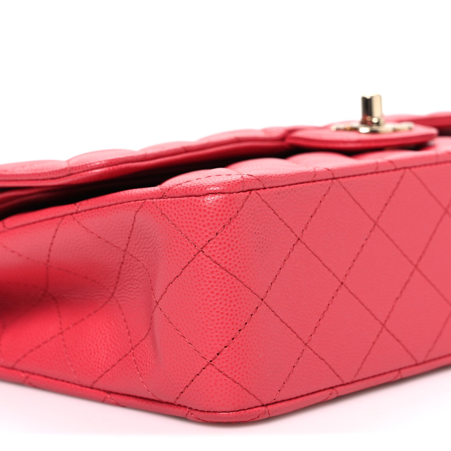 Caviar Quilted Medium Double Flap Pink