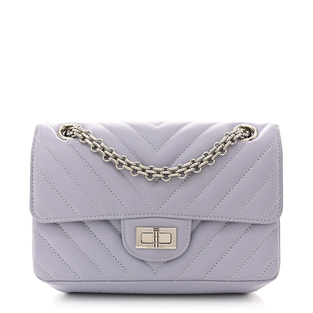 Aged Calfskin Chevron Quilted 2.55 Reissue Mini Flap Light Purple