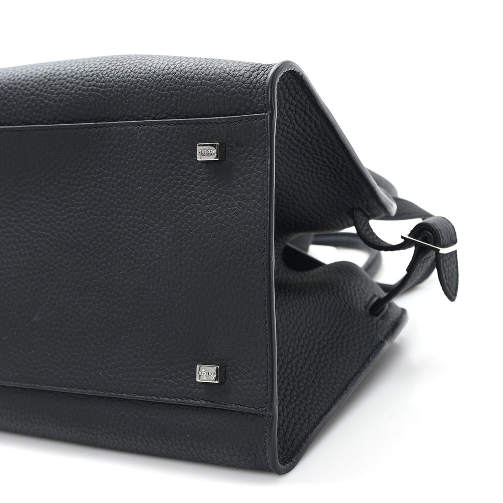Grained Calfskin Soft Margaux 10 Bag Black
