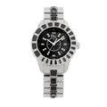 Stainless Steel Diamond Sapphire 33mm Christal Quartz Watch Black