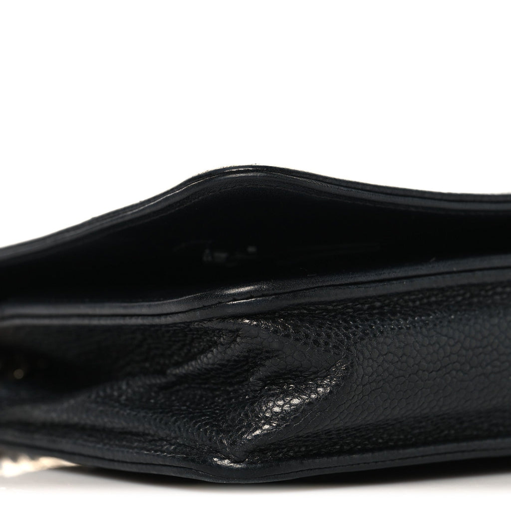 Caviar Quilted Boy Wallet On Chain WOC Black