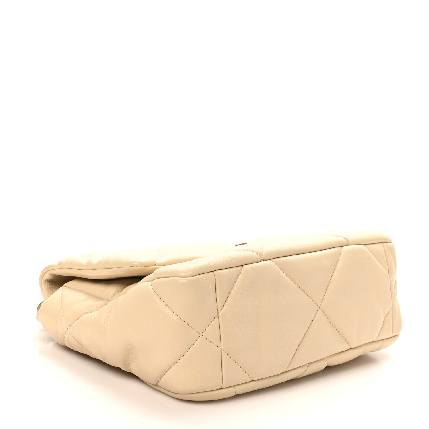Lambskin Quilted Medium Chanel 19 Flap Beige