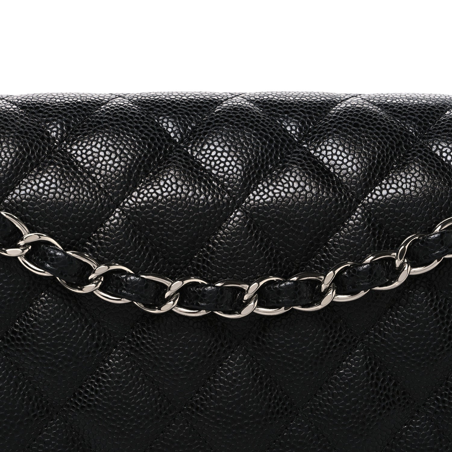 Caviar Quilted Jumbo Double Flap Black