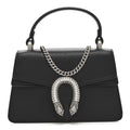 Dollar Calfskin Crystal Mini Dionysus Top Handle Bag Black Crystal