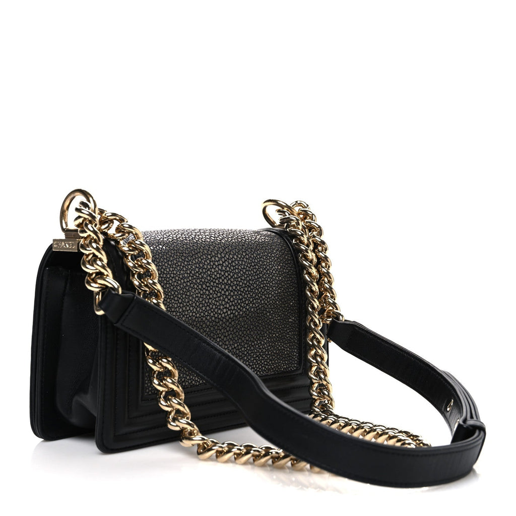 Galuchat Stingray Small Boy Flap Black