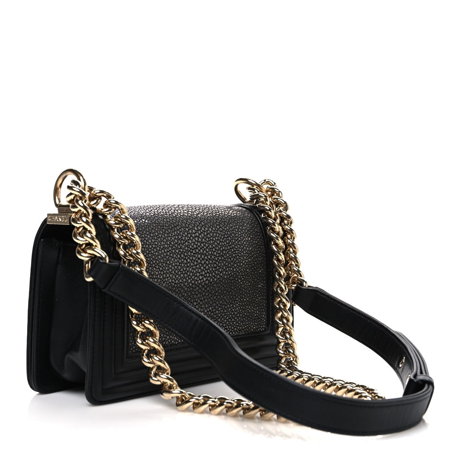 Galuchat Stingray Small Boy Flap Black