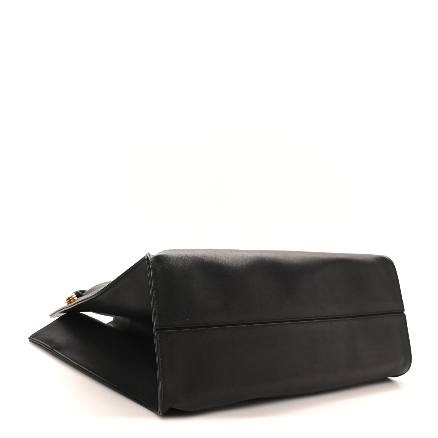 Polished Saddle Calfskin Alexia Bag Black