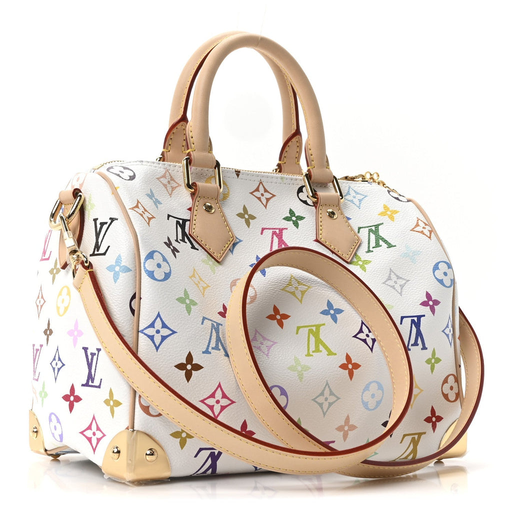 LV X TM Monogram Multicolor Speedy Bandouliere 25 White