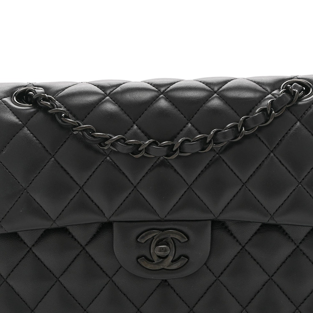 Lambskin Quilted Small Double Flap So Black