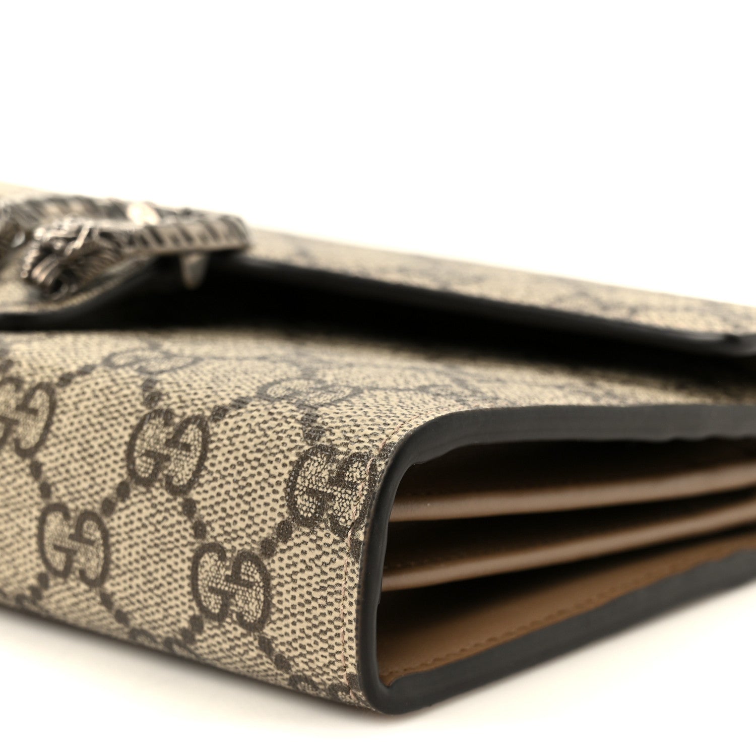 GG Supreme Monogram Mini Dionysus Chain Wallet Beige Taupe