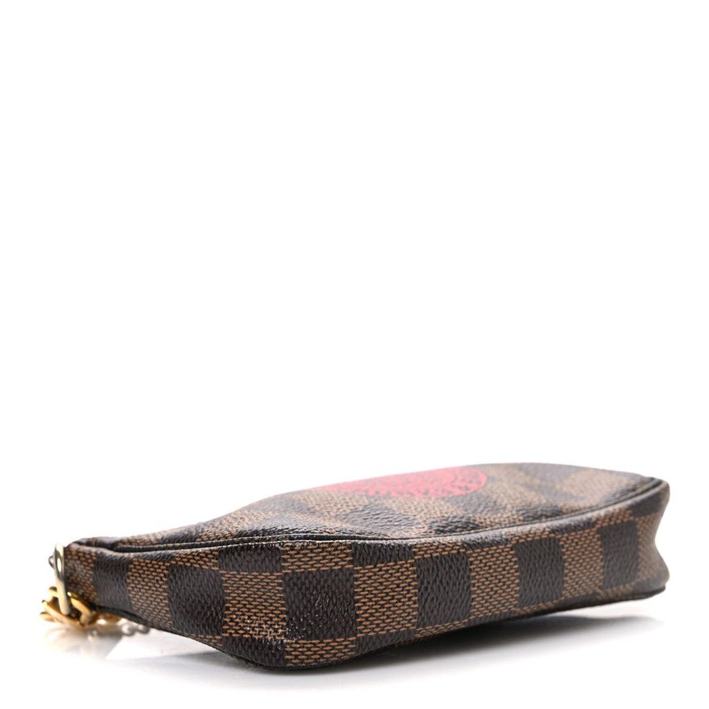 Damier Ebene Complice Trunks and Bags Mini Pochette Accessories Red