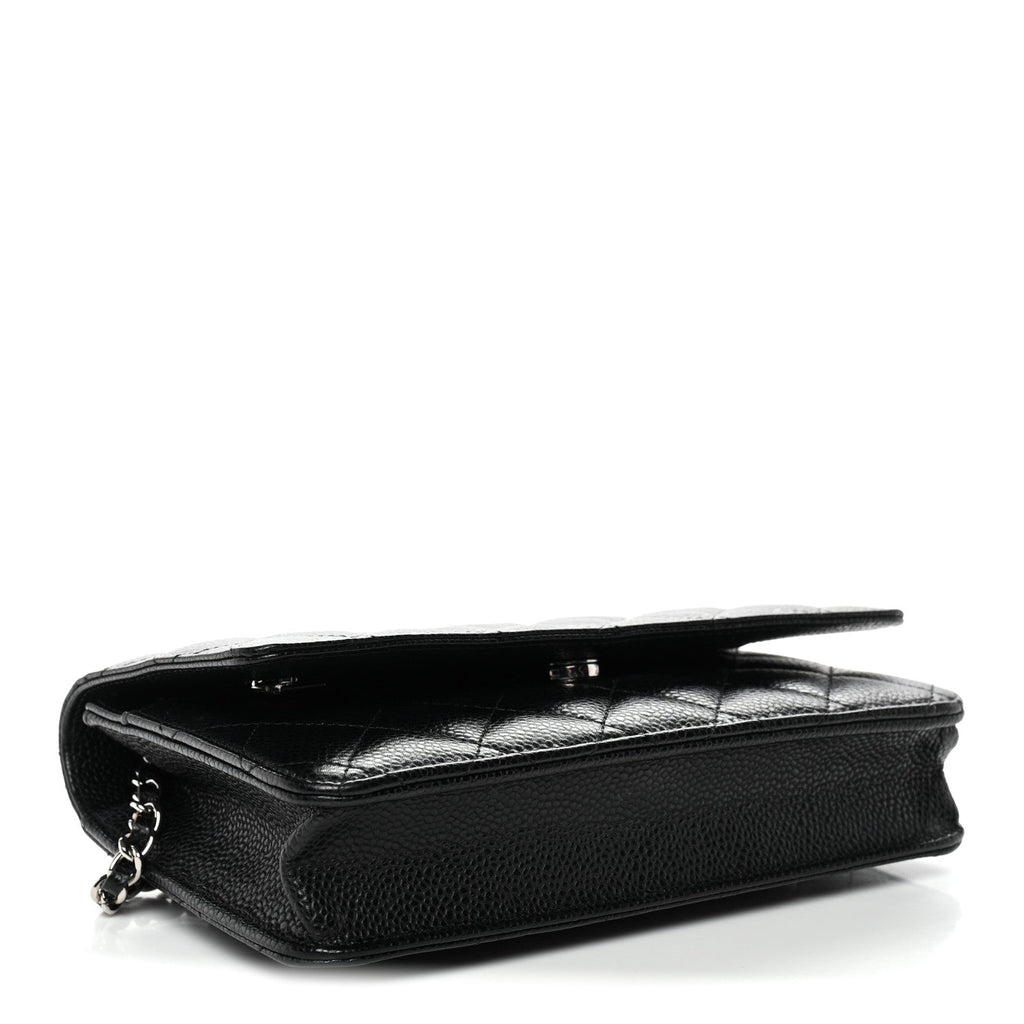 Caviar Quilted Wallet On Chain WOC Black