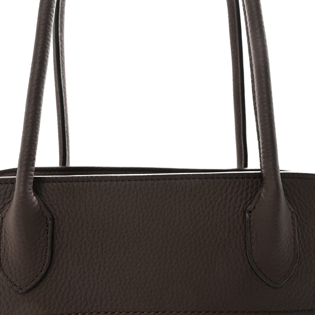 Grained Calfskin Margaux Shoulder 12 Deep Brown