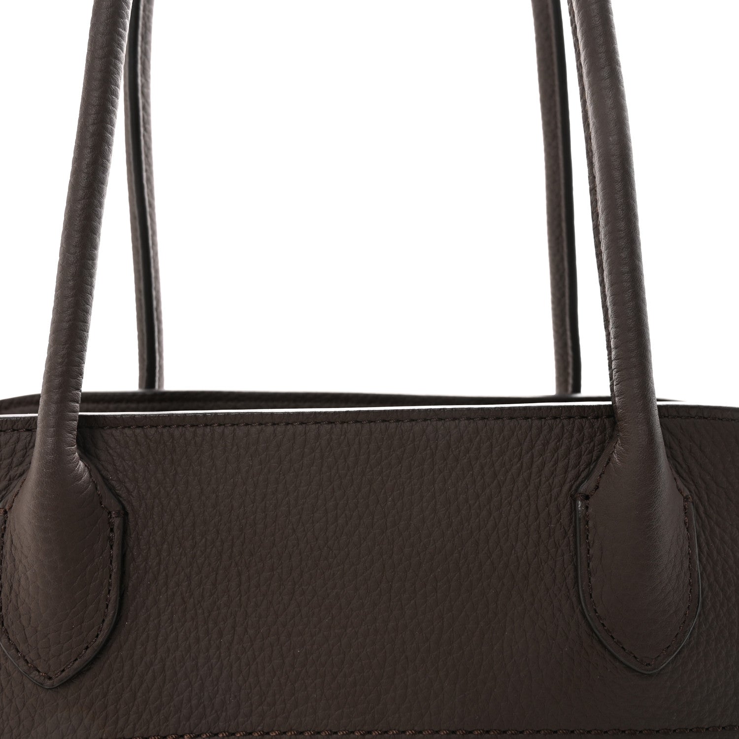 Grained Calfskin Margaux Shoulder 12 Deep Brown