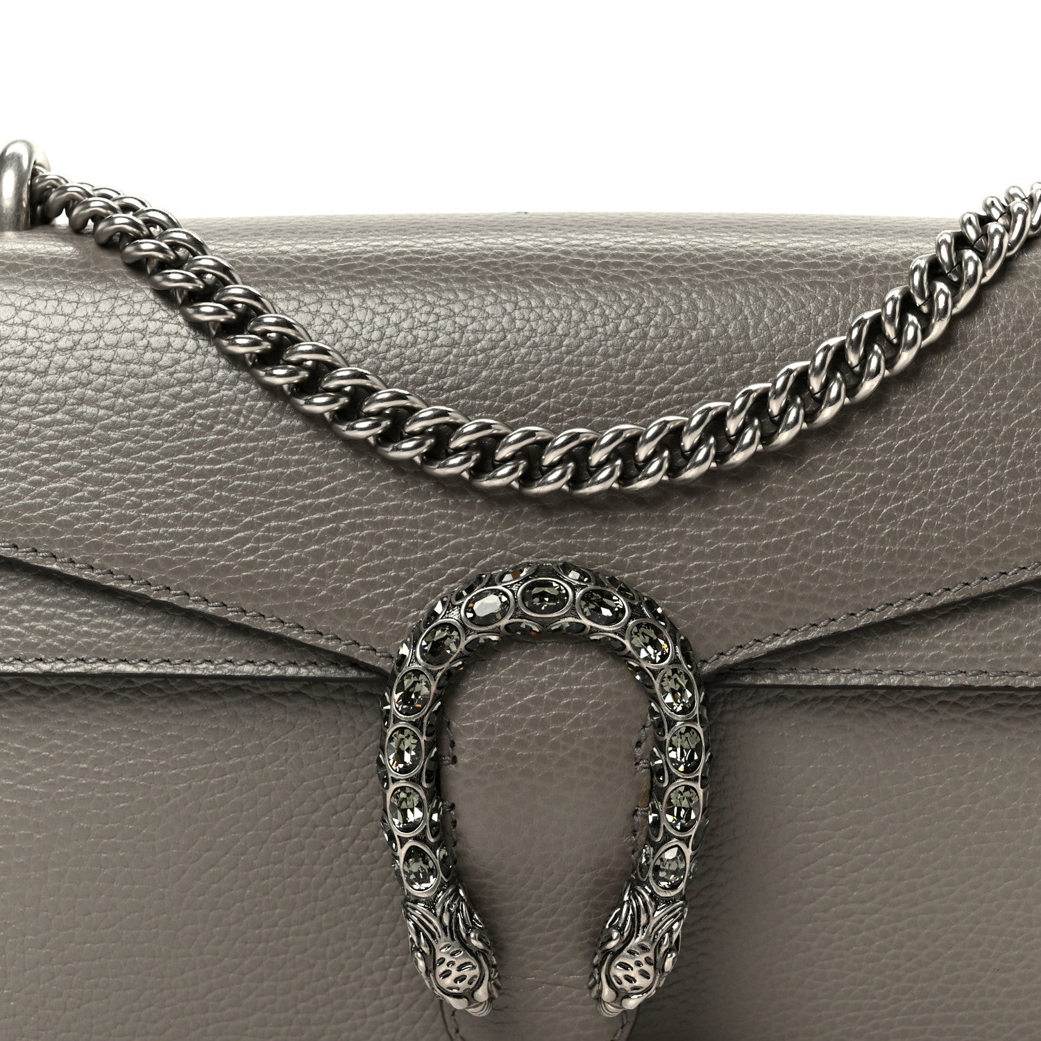 Pebbled Calfskin Small Dionysus Shoulder Bag Dusty Grey