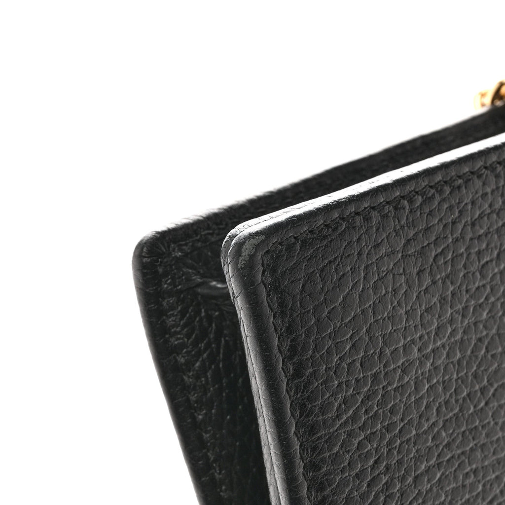 Dollar Calfskin Mini GG Marmont Chain Wallet Black