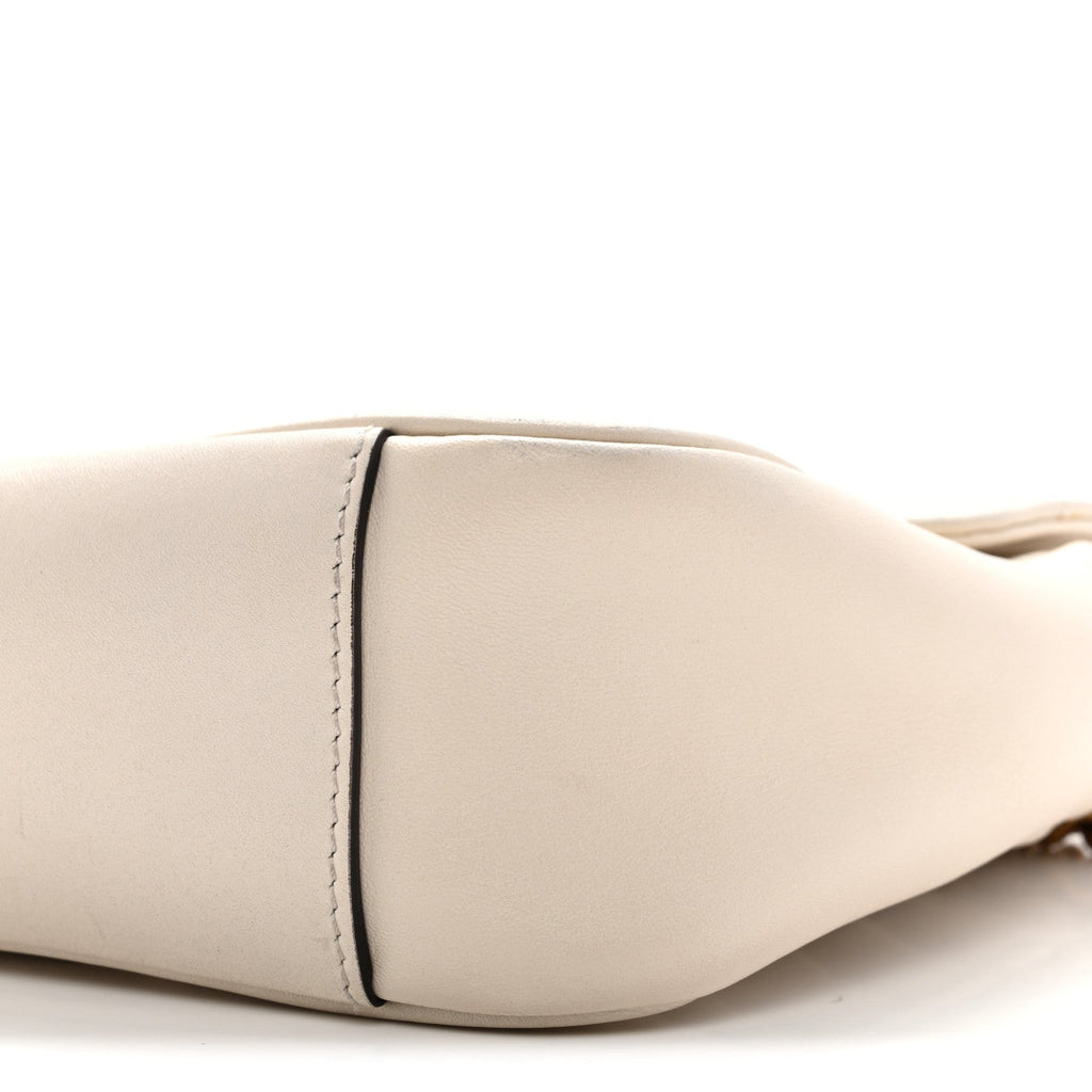 Calfskin Matelasse Small GG Marmont Shoulder Bag White