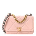 Lambskin Quilted Chanel 19 Wallet On Chain WOC Light Pink