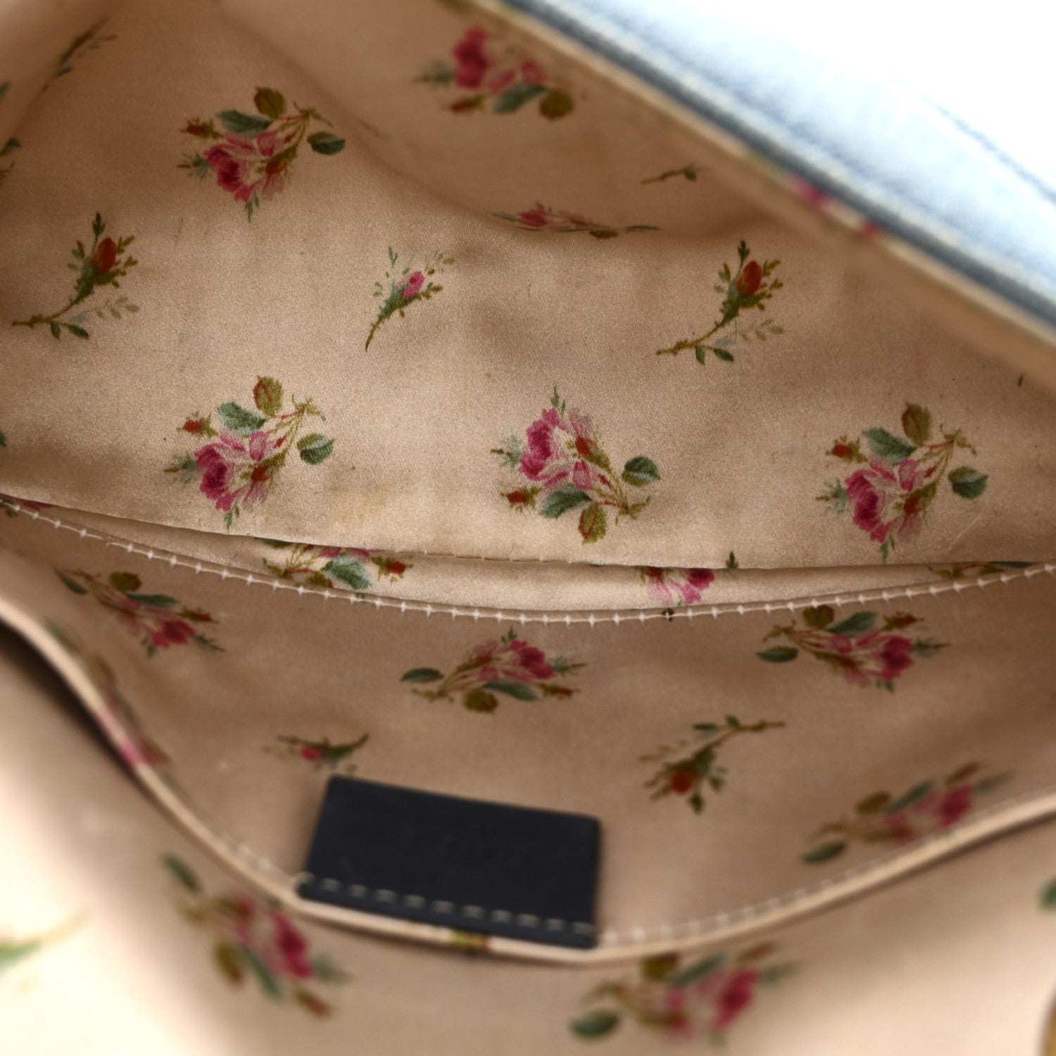 Denim Matelasse Mini Pearly GG Marmont Shoulder Bag Blue