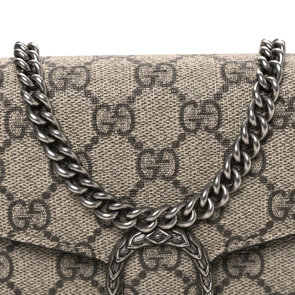 GG Supreme Monogram Mini Dionysus Chain Wallet Beige Taupe