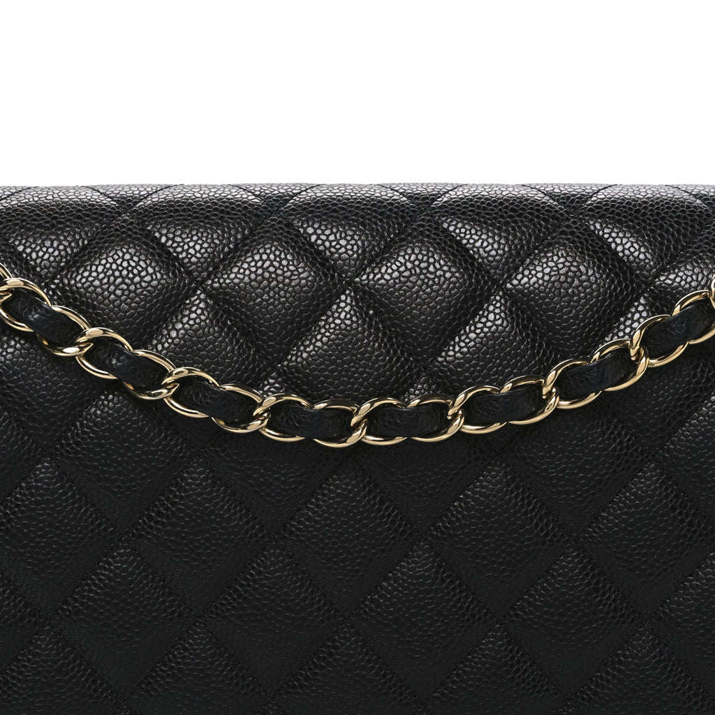 Caviar Quilted Maxi Double Flap Black