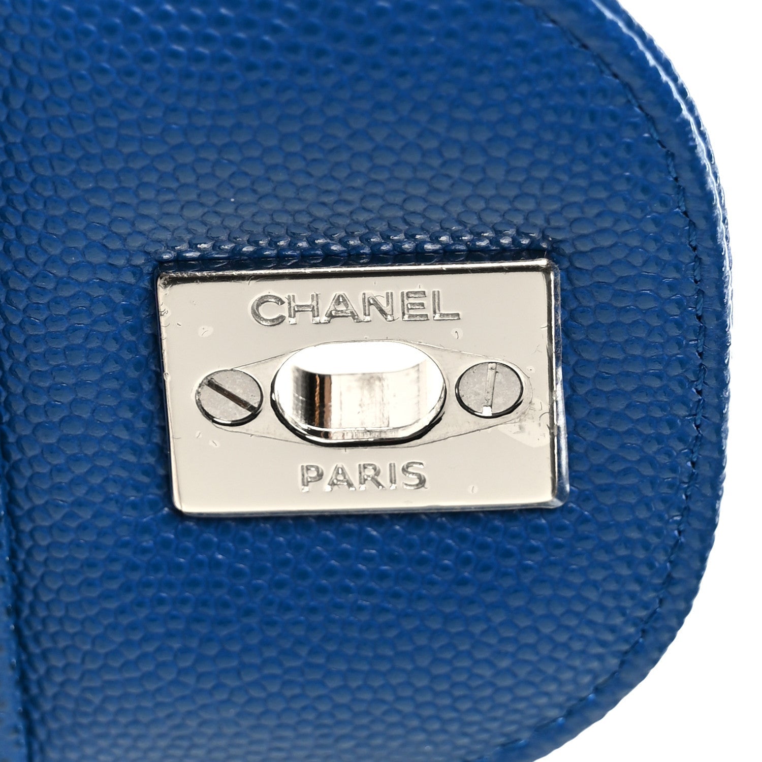 Caviar Chevron Quilted Jumbo Double Flap Blue