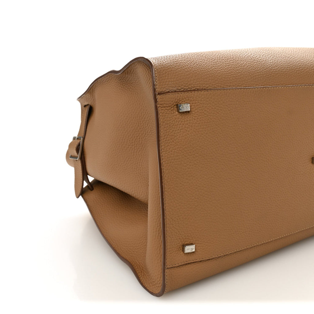 Matte Grained Calfskin Soft Margaux 17 Dark Taupe