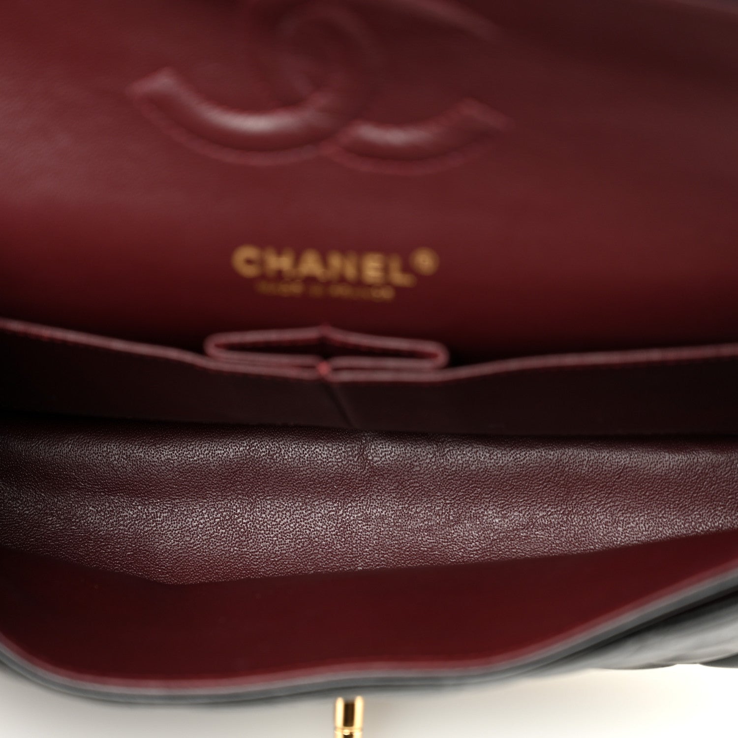 Lambskin Quilted Medium Double Flap Black