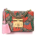 GG Supreme Monogram Strawberry Small Padlock Shoulder Bag