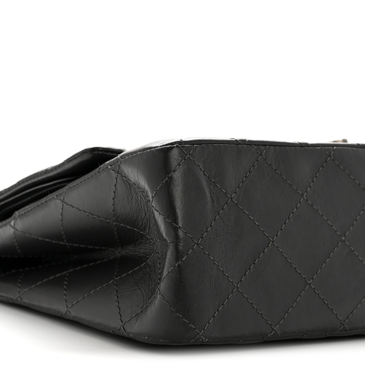 Aged Calfskin Quilted 2.55 Reissue 227 Flap Dark Grey