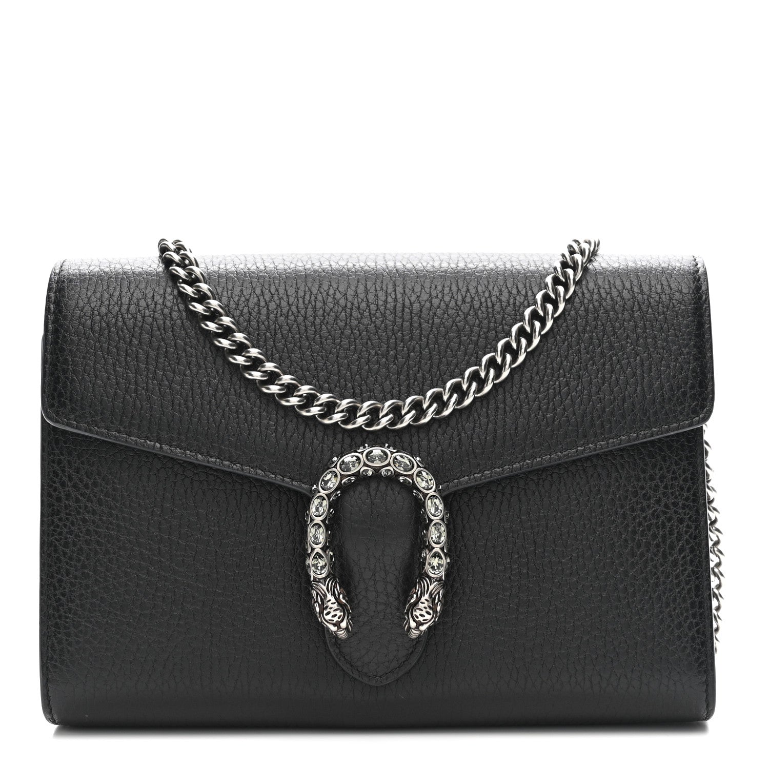 Calfskin Mini Dionysus Chain Wallet Black