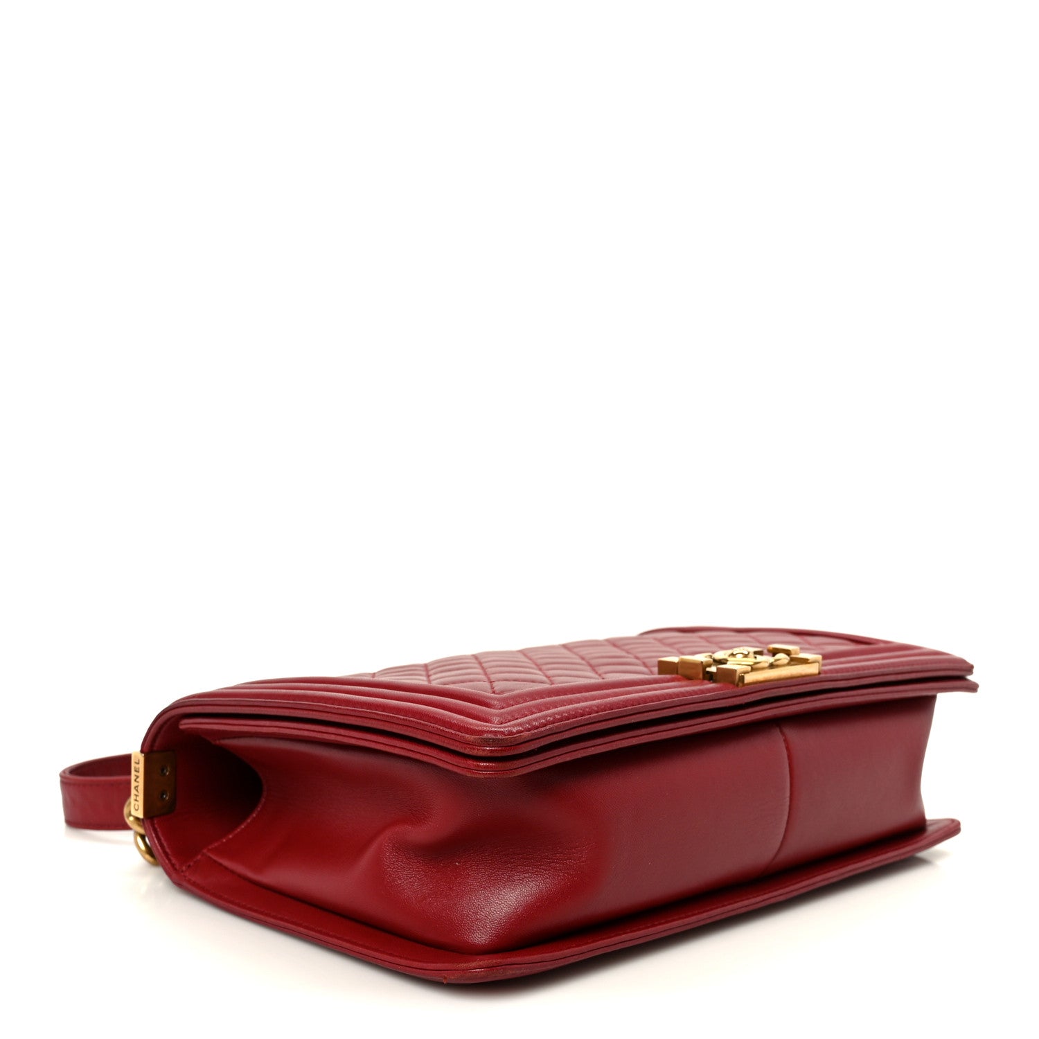 Lambskin Quilted New Medium Boy Flap Dark Red