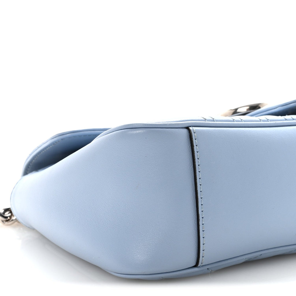 Calfskin Matelasse Small GG Marmont Shoulder Bag Porcelain Light Blue