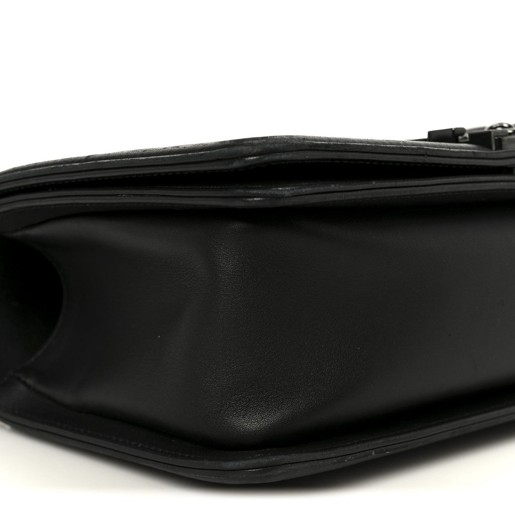 Calfskin Quilted Medium Boy Flap So Black
