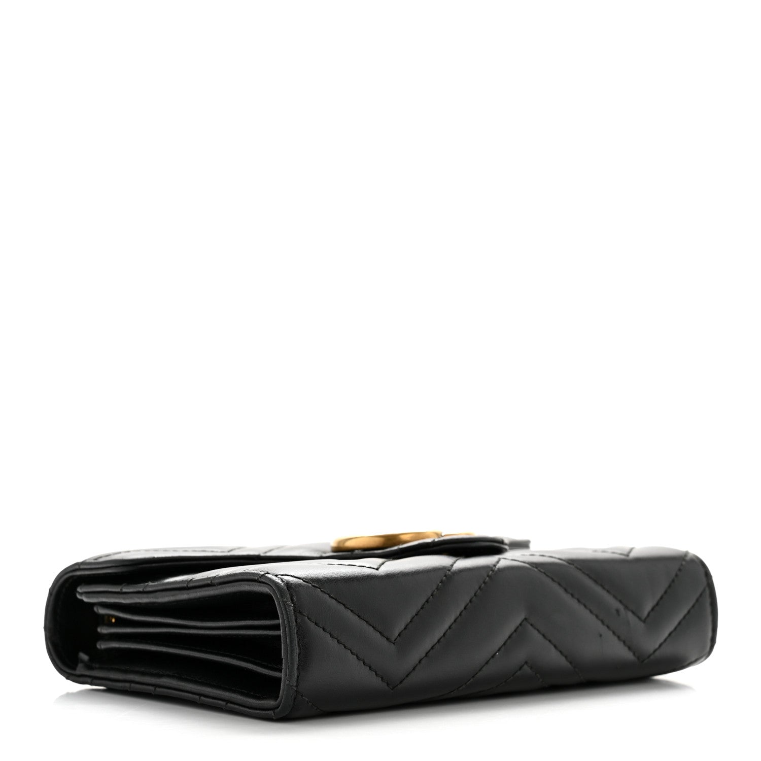 Calfskin Matelasse GG Marmont Chain Wallet Black