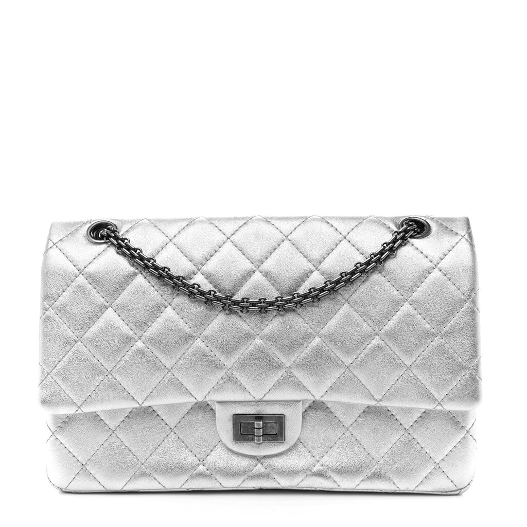 Metallic Lambskin Quilted 2.55 Reissue 226 Flap Silver