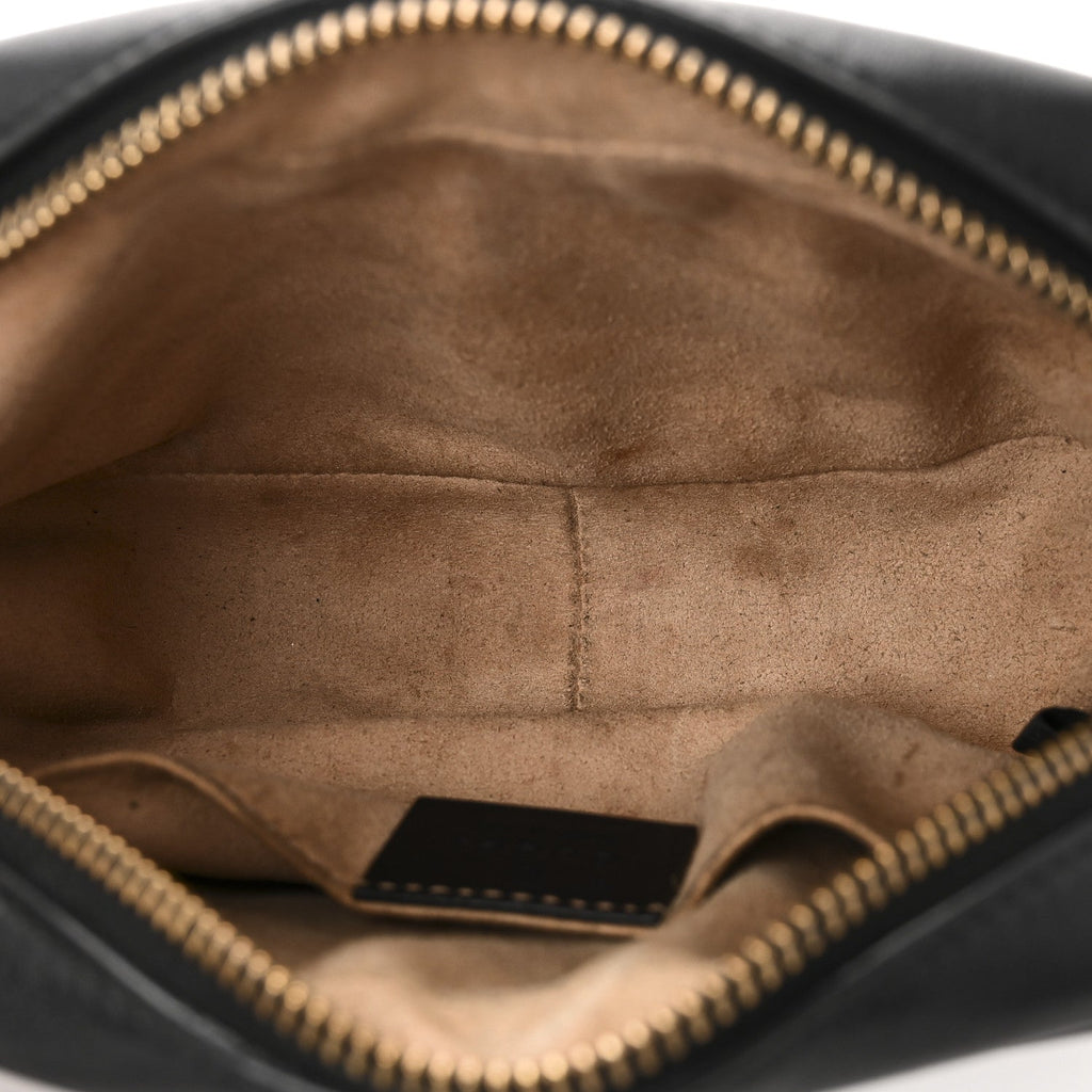 Calfskin Matelasse Mini GG Marmont Chain Shoulder Bag Black