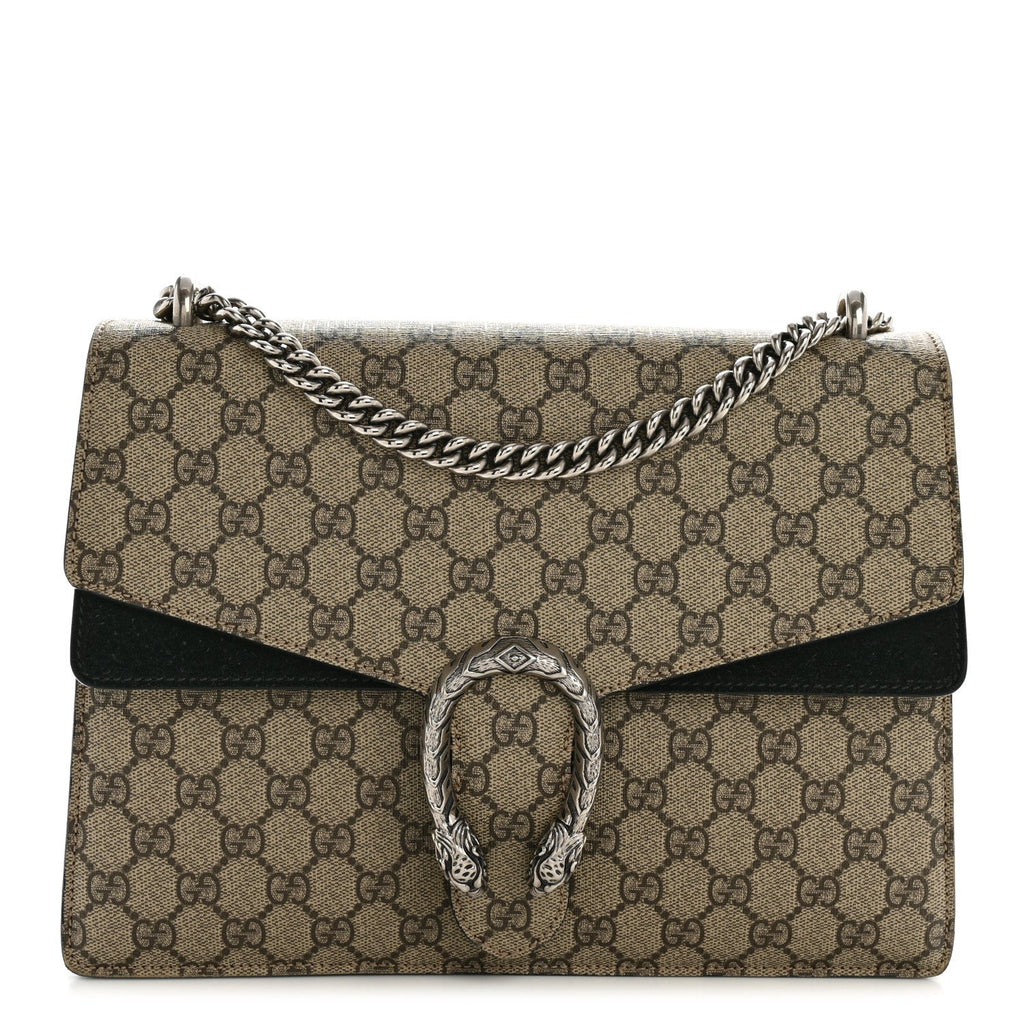 GG Supreme Monogram Medium Dionysus Shoulder Bag Black