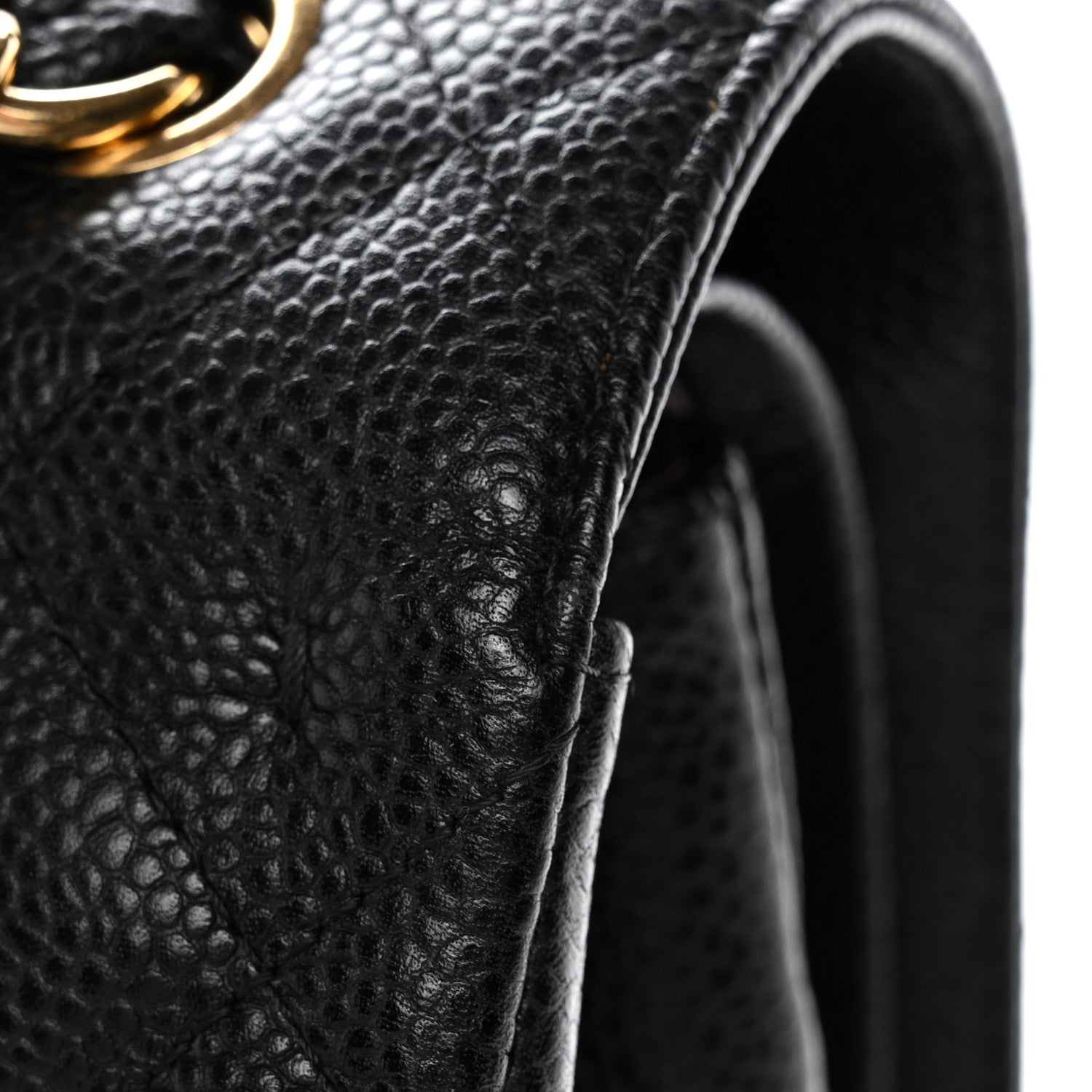 Caviar Quilted Jumbo Double Flap Black