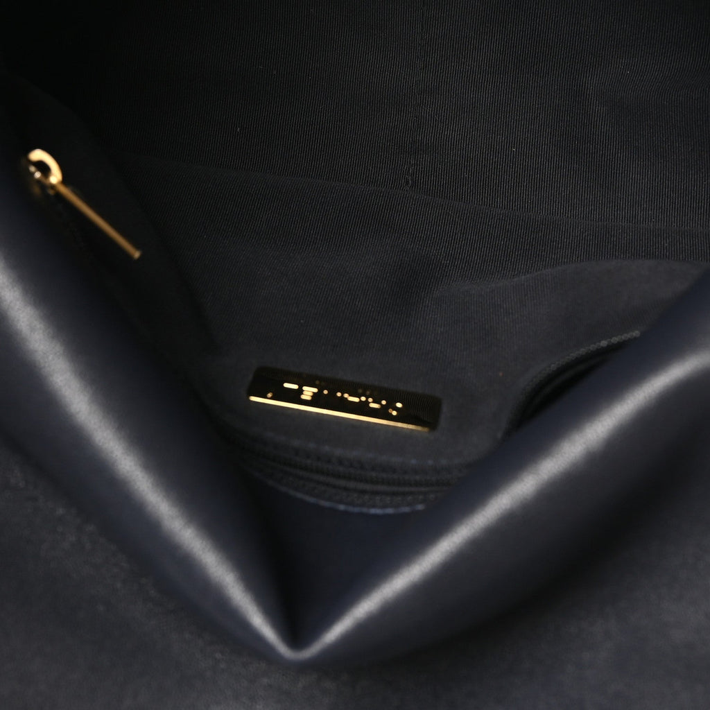 Lambskin Quilted Large Chanel 19 Flap Black