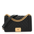 Caviar Quilted Medium Boy Flap Black