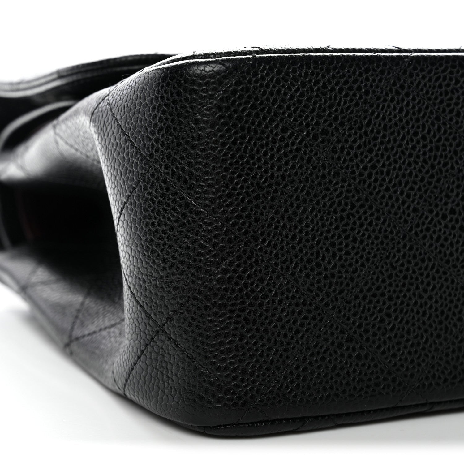 Caviar Quilted Jumbo Double Flap Black