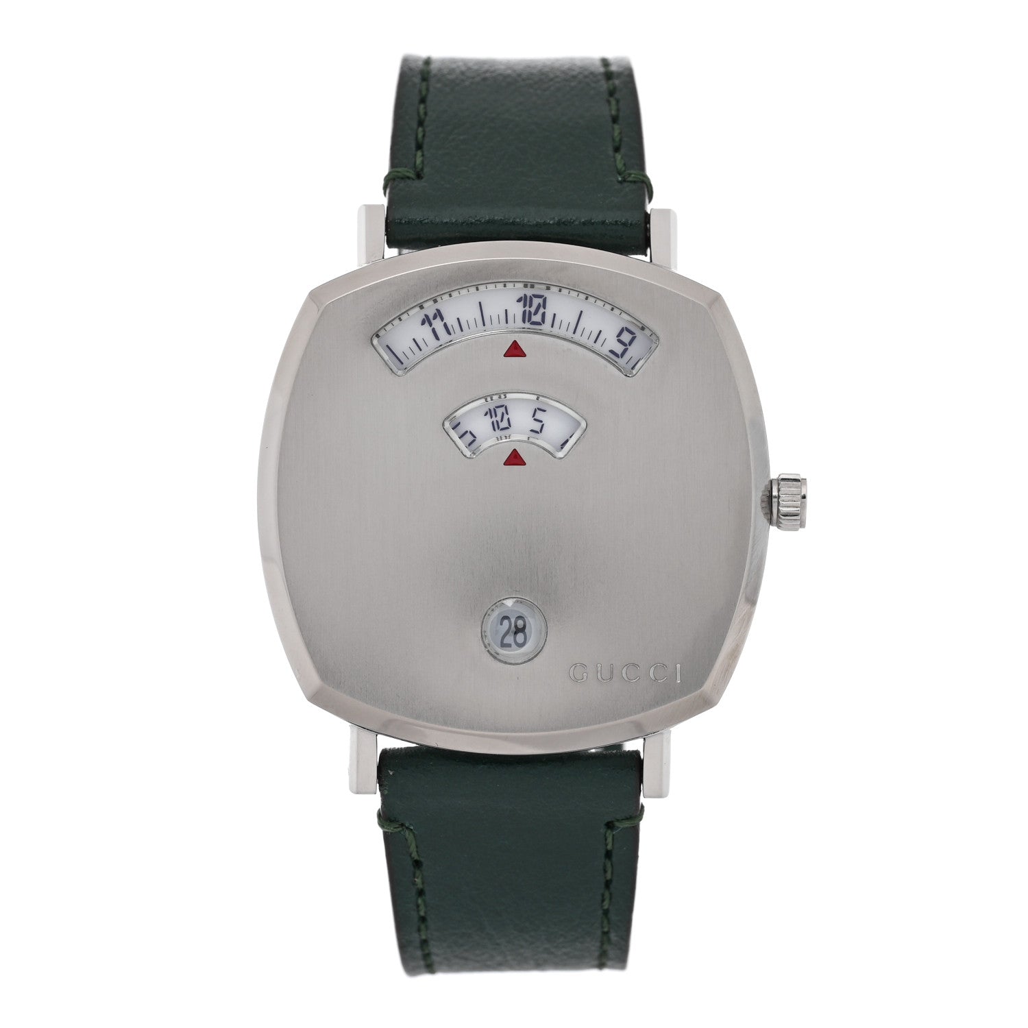Stainless Steel Calfskin 35mm Grip Quartz Watch Green
