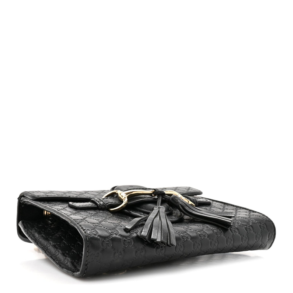 Microguccissima Mini Emily Chain Shoulder Bag Black